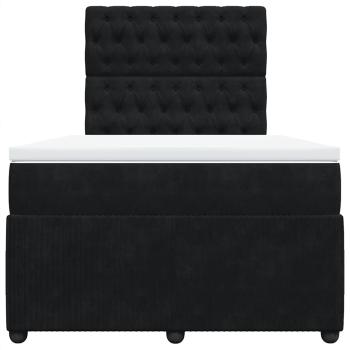 Boxspringbett mit Matratze Schwarz 120x190 cm Samt