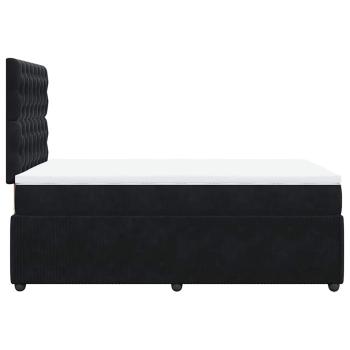 Boxspringbett mit Matratze Schwarz 120x190 cm Samt