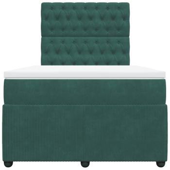 Boxspringbett mit Matratze Dunkelgrün 120x200 cm Samt