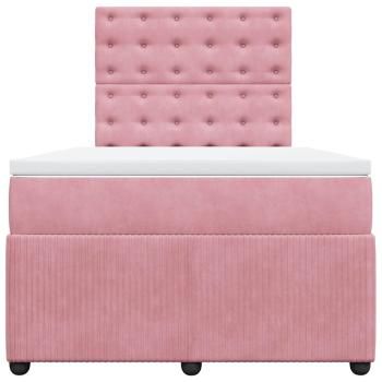 ARDEBO.de - Boxspringbett mit Matratze Rosa 120x200 cm Samt