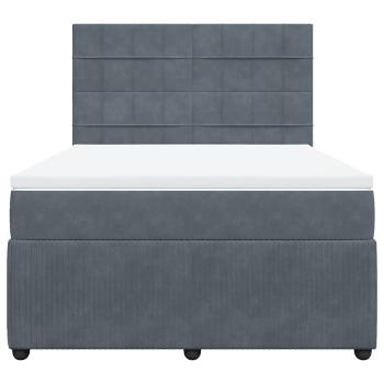 Boxspringbett mit Matratze Dunkelgrau 140x200 cm Samt