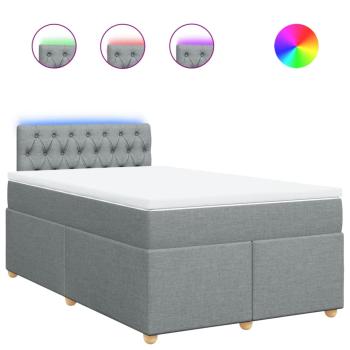 ARDEBO.de - Boxspringbett mit Matratze Hellgrau 120x200 cm Stoff
