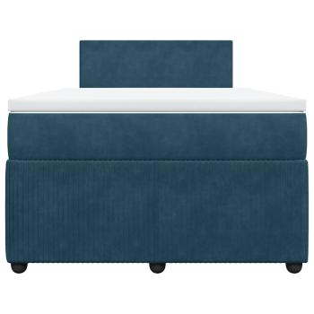 Boxspringbett mit Matratze Blau 120x190 cm Samt