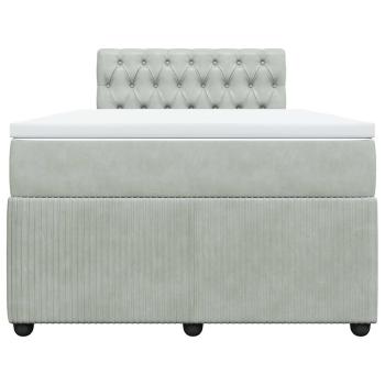 Boxspringbett mit Matratze Hellgrau 120x190 cm Samt