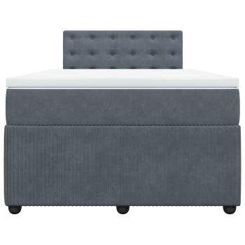 Boxspringbett mit Matratze Dunkelgrau 120x190 cm Samt