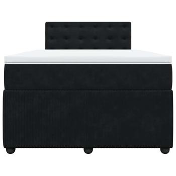 Boxspringbett mit Matratze Schwarz 120x190 cm Samt