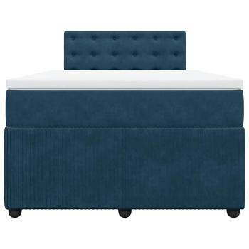 Boxspringbett mit Matratze Blau 120x190 cm Samt