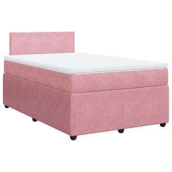 Boxspringbett mit Matratze Rosa 120x200 cm Samt