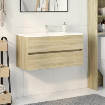 ARDEBO.de - Waschbeckenunterschrank Sonoma-Eiche 90x38,5x45cm Holzwerkstoff