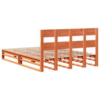 ARDEBO.de - Massivholzbett ohne Matratze Wachsbraun 150x200 cm Kiefernholz