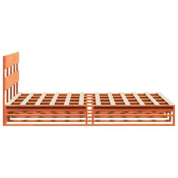 Massivholzbett ohne Matratze Wachsbraun 150x200 cm Kiefernholz
