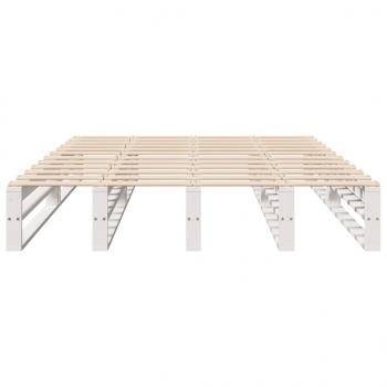 Massivholzbett ohne Matratze Weiß 150x200 cm Kiefernholz