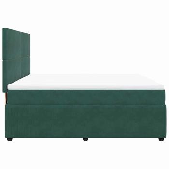Boxspringbett mit Matratze Dunkelgrün 180x200 cm Samt