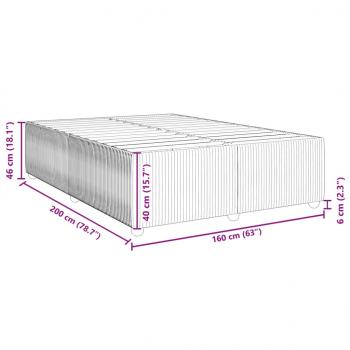 Bettgestell Blau 160x200 cm Samt