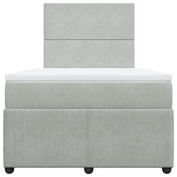 Boxspringbett mit Matratze Hellgrau 120x190 cm Samt