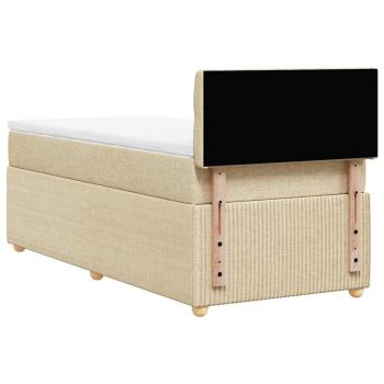 Boxspringbett mit Matratze Creme 90x190 cm Stoff