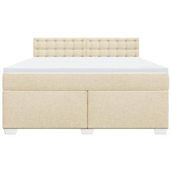 Boxspringbett mit Matratze Creme 180x200 cm Stoff