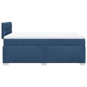 Boxspringbett mit Matratze Blau 120x190 cm Stoff