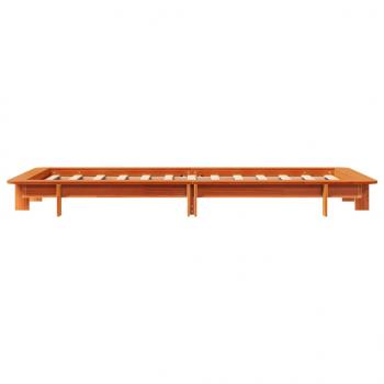 Massivholzbett ohne Matratze Wachsbraun 75x190 cm Kiefernholz