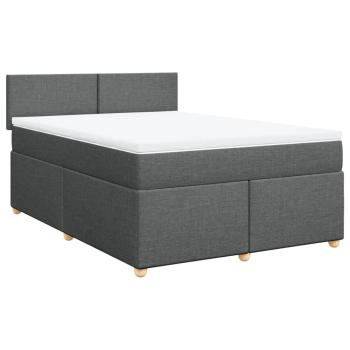 Boxspringbett mit Matratze Dunkelgrau 140x190 cm Stoff