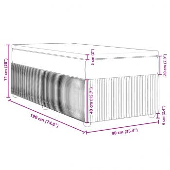 Boxspringbett mit Matratze Blau 90x190 cm Stoff