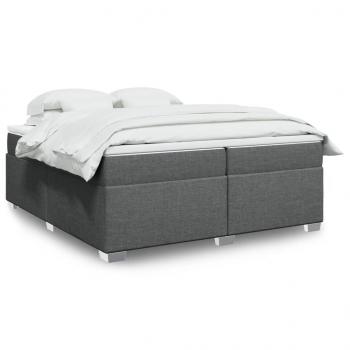 ARDEBO.de - Boxspringbett mit Matratze Dunkelgrau 200x200 cm Stoff