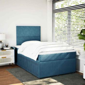 Boxspringbett mit Matratze Dunkelblau 120x200 cm Samt