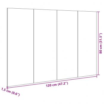 Kopfteil mit Nachttischen Schwarz 120 cm Holzwerkstoff