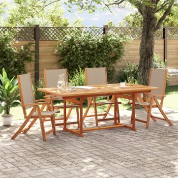 ARDEBO.de - Gartenstühle 4 Stk. Klappbar Massivholz Akazie und Textilene