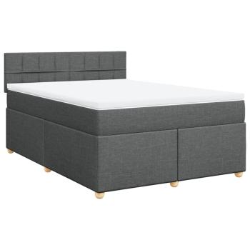 Boxspringbett mit Matratze Dunkelgrau 140x190 cm Stoff