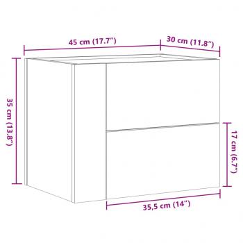Wand-Nachttische 2 Stk. Sonoma-Eiche 45x30x35 cm