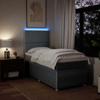 Boxspringbett mit Matratze Hellgrau 90x190 cm Stoff
