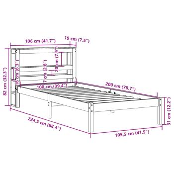 Massivholzbett ohne Matratze 100x200 cm Kiefernholz