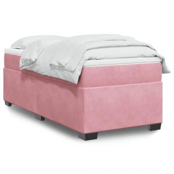 ARDEBO.de - Boxspringbett mit Matratze Rosa 100x200 cm Samt