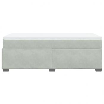 Boxspringbett mit Matratze Hellgrau 100x200 cm Samt