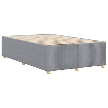 Bettgestell ohne Matratze Hellgrau 120x200 cm Stoff