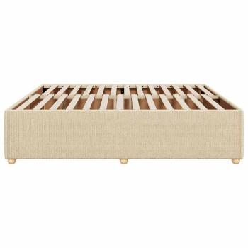 ARDEBO.de - Bettgestell ohne Matratze Creme 180x200 cm Stoff