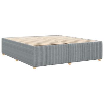 Bettgestell ohne Matratze Hellgrau 200x200 cm Stoff