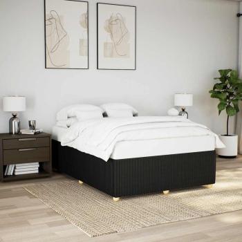 ARDEBO.de - Bettgestell ohne Matratze Schwarz 140x190 cm Stoff