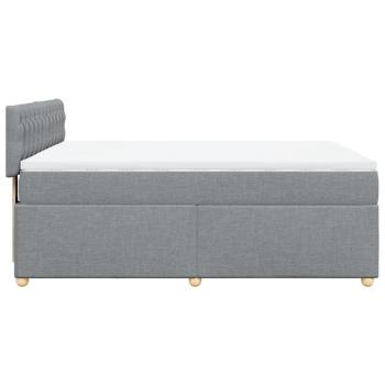 Boxspringbett mit Matratze Hellgrau 140x190 cm Stoff