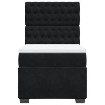 Boxspringbett mit Matratze Schwarz 100x200 cm Samt