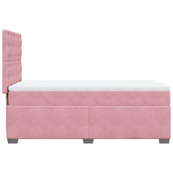 Boxspringbett mit Matratze Rosa 90x200 cm Samt