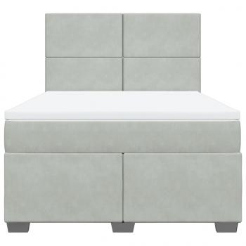 Boxspringbett mit Matratze Hellgrau 140x190 cm Samt