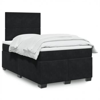 ARDEBO.de - Boxspringbett mit Matratze Schwarz 120x200 cm Samt