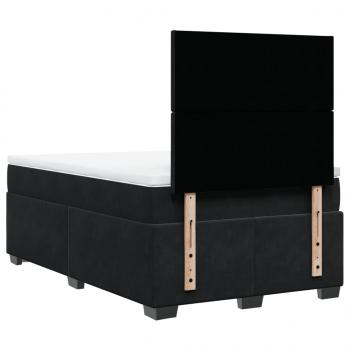 Boxspringbett mit Matratze Schwarz 120x200 cm Samt