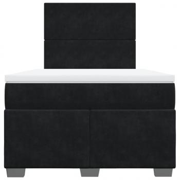 Boxspringbett mit Matratze Schwarz 120x200 cm Samt