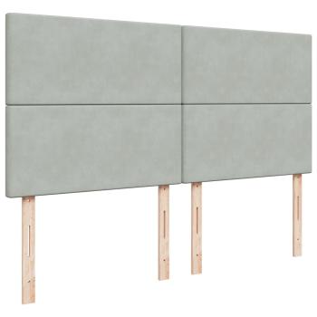 ARDEBO.de - Boxspringbett mit Matratze Hellgrau 200x200 cm Samt