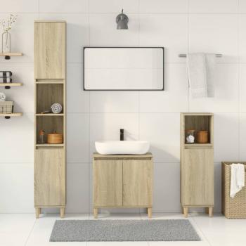 ARDEBO.de - 3-tlg. Badmöbel-Set Sonoma-Eiche Holzwerkstoff