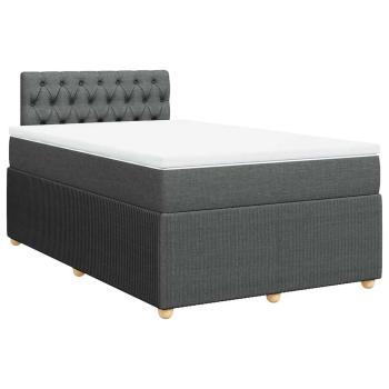Boxspringbett mit Matratze Dunkelgrau 120x200 cm Stoff