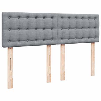 ARDEBO.de - Boxspringbett mit Matratze Hellgrau 140x190 cm Stoff